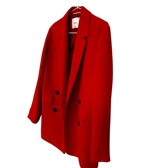 Aritzia Wilfred Cherrelle Relaxed Blazer Red XXS - Picture 3 of 9
